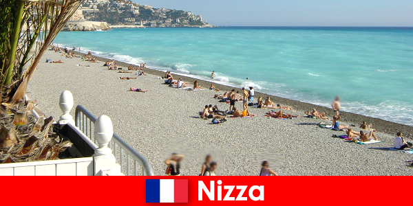 Nice beautiful beaches of the French Riviera