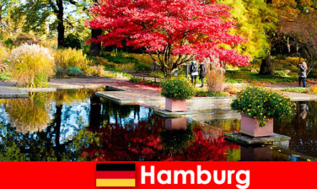 Hamburg a port city with large parks for relaxing holidays