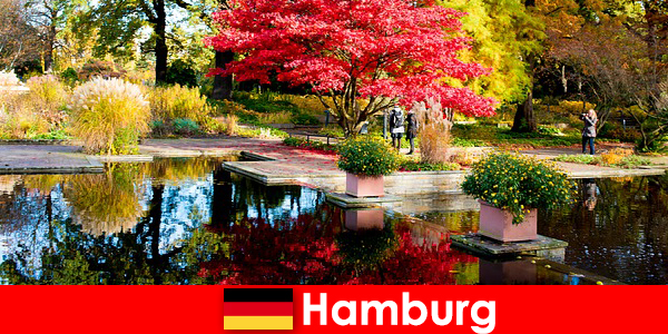 Hamburg a port city with large parks for relaxing holidays