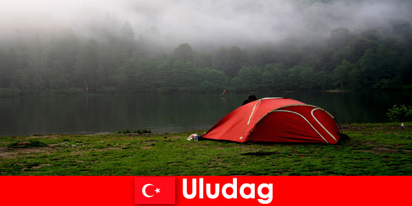 Camping holiday with family in the forests of Uludag Turkey
