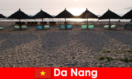 Luxury resorts on beautiful sandy beaches for vacationers in Da Nang Vietnam