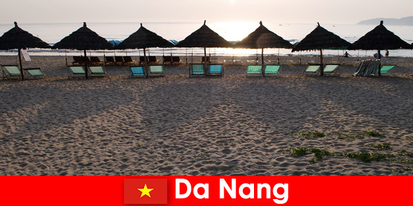 Luxury resorts on beautiful sandy beaches for vacationers in Da Nang Vietnam