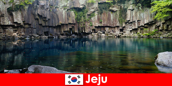 Exotic long-distance travel to the beautiful volcanic landscape of Jeju South Korea