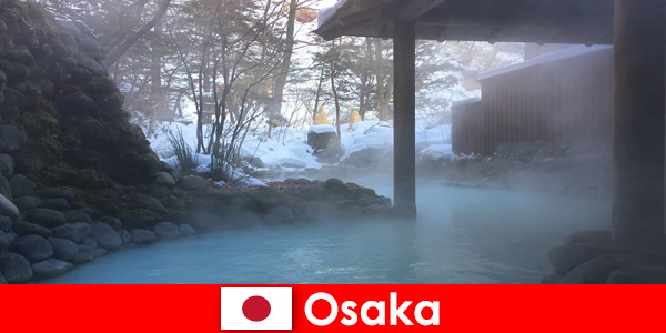 Osaka Japan offers spa guests bathing in hot springs