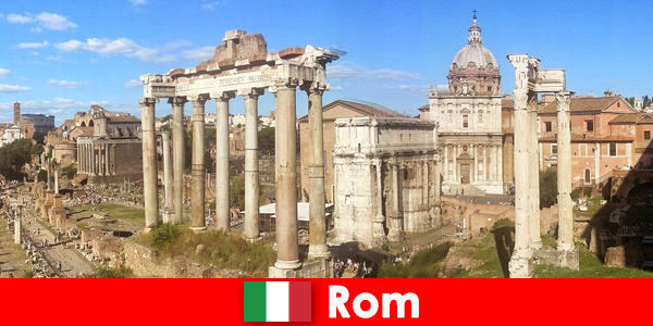 Bus tours for European guests to the ancient excavations and ruins in Rome Italy
