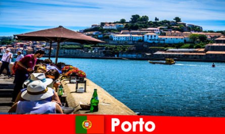 Destination for short vacationers to the great fish restaurants at the port in Porto Portugal