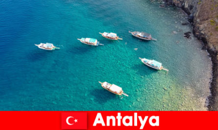 Tourists use the last time of the sun for a vacation in Antalya Turkey