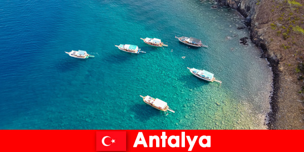 Tourists use the last time of the sun for a vacation in Antalya Turkey