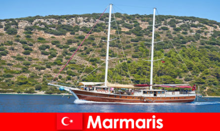 Vacation trip for young tourists with popular boat tours in Marmaris Turkey