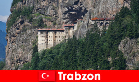 Old monastery ruins in Trabzon Turkey invite curious tourists to visit