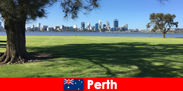 Adventure travel with friends through urban landscape in Perth Australia