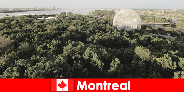 Backpackers explore wild nature on foot in Montreal Canada