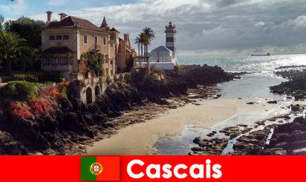 Enthusiastic photo tourism to the picturesque town of Cascais Portugal