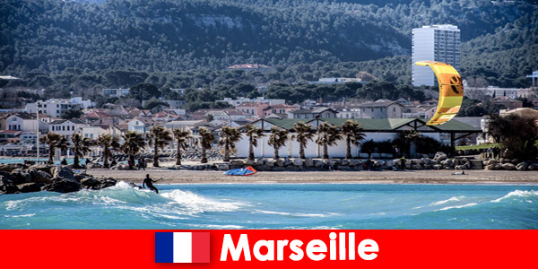 Water sports are very popular on the Mediterranean coast in Marseille France