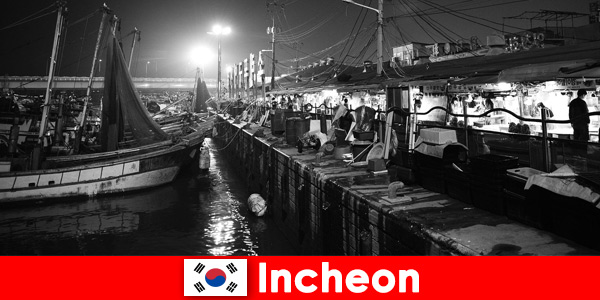 Night Market at Port of Incheon South Korea offers authentic