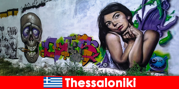 Street galleries with graffiti are popular in Thessaloniki Greece