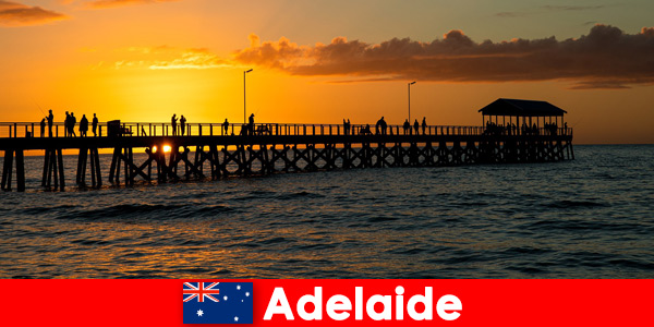 Thousands of vacationers visit the seaside in Adelaide Australia