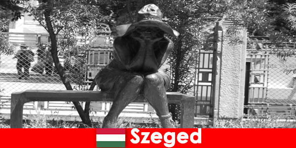 There are numerous stone figures to admire in Szeged Hungary