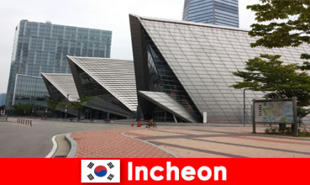 Tourists in Incheon South Korea experience contrasts such as big city and tradition