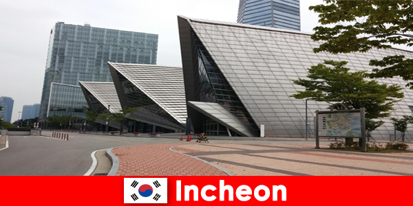 Tourists in Incheon South Korea experience contrasts such as big city and tradition