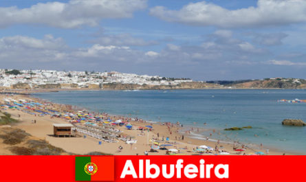 Holidaymakers in Albufeira Portugal experience nature, sea and good food