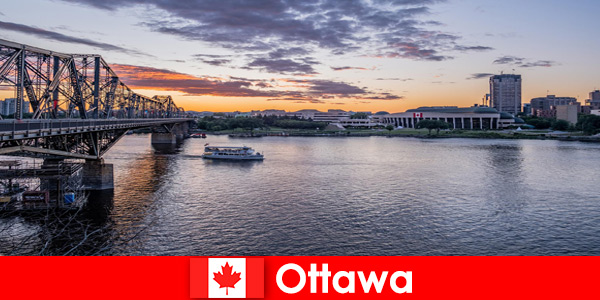 Tour bus through Ottawa in Canada with bilingual guide always an experience